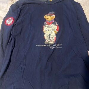 Ralph Lauren Navy Graphic Long Sleeve Tee